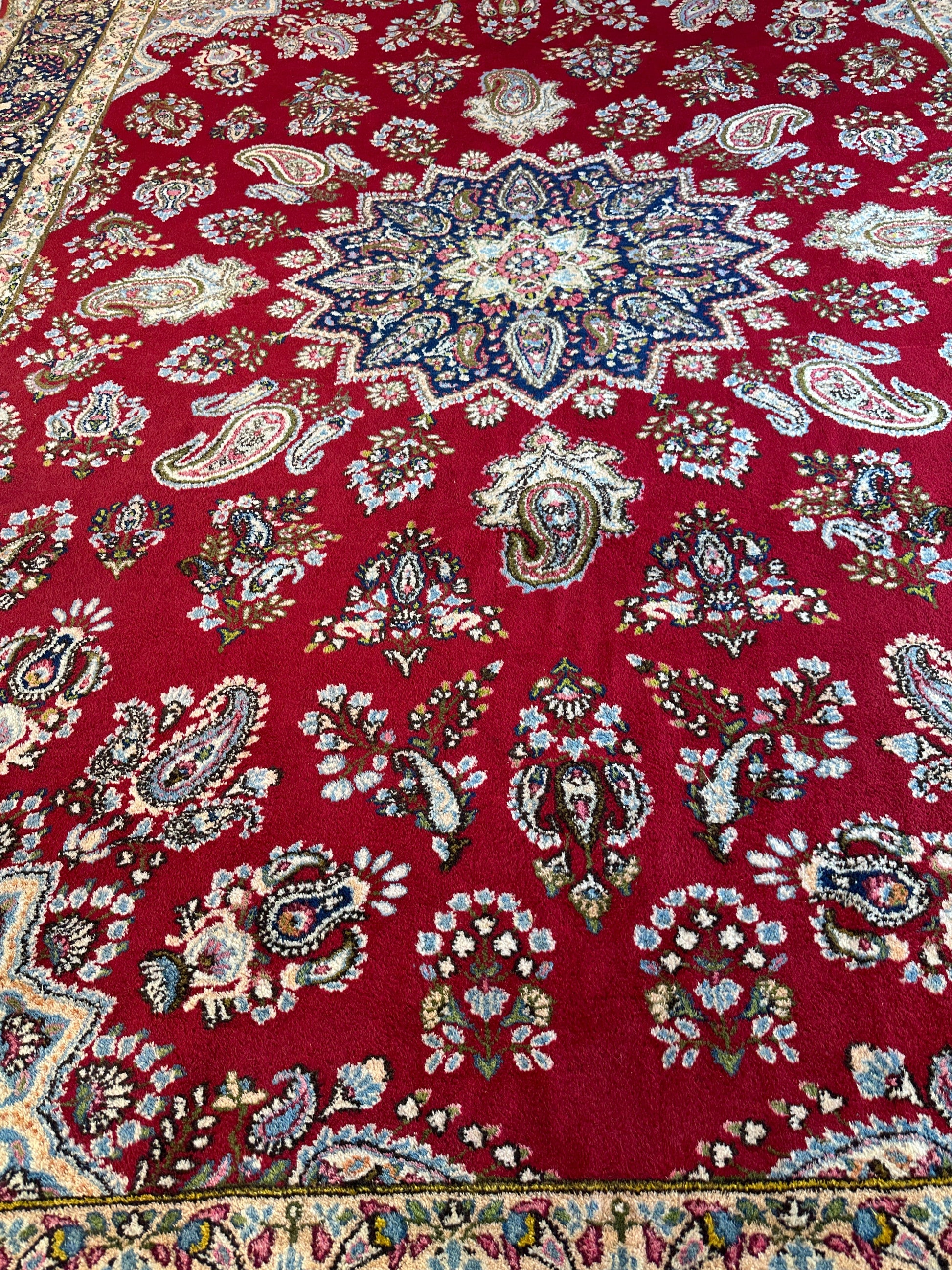 Vintage Kirman Persian Rug | 9’9” x 14’ | Thick Full-Pile Wool | Circa 1960 | K2029 - Tampa Home & Garden Store