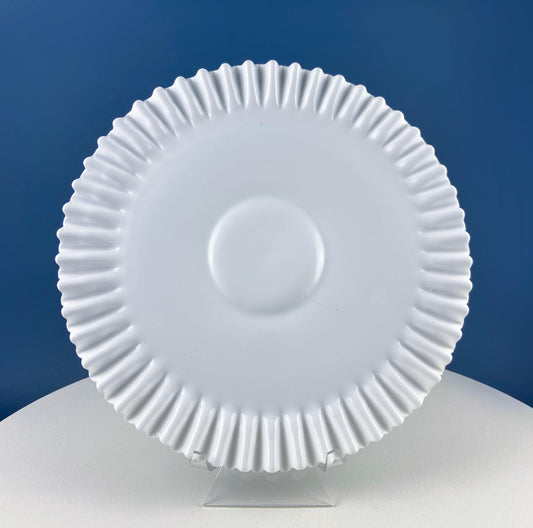 Vintage Large Milk Glass Serving or Cake Platter. White Hobnail Plate with Ruffled Edge. Modern Farmhouse. Dining Room Table Decor. - Tampa Home & Garden Store