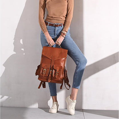 Vintage Leather Backpack Rucksack - Tampa Home & Garden Store