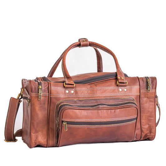Vintage Leather Travel Duffle Bag - Tampa Home & Garden Store