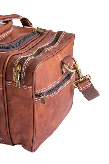 Vintage Leather Travel Duffle Bag - Tampa Home & Garden Store