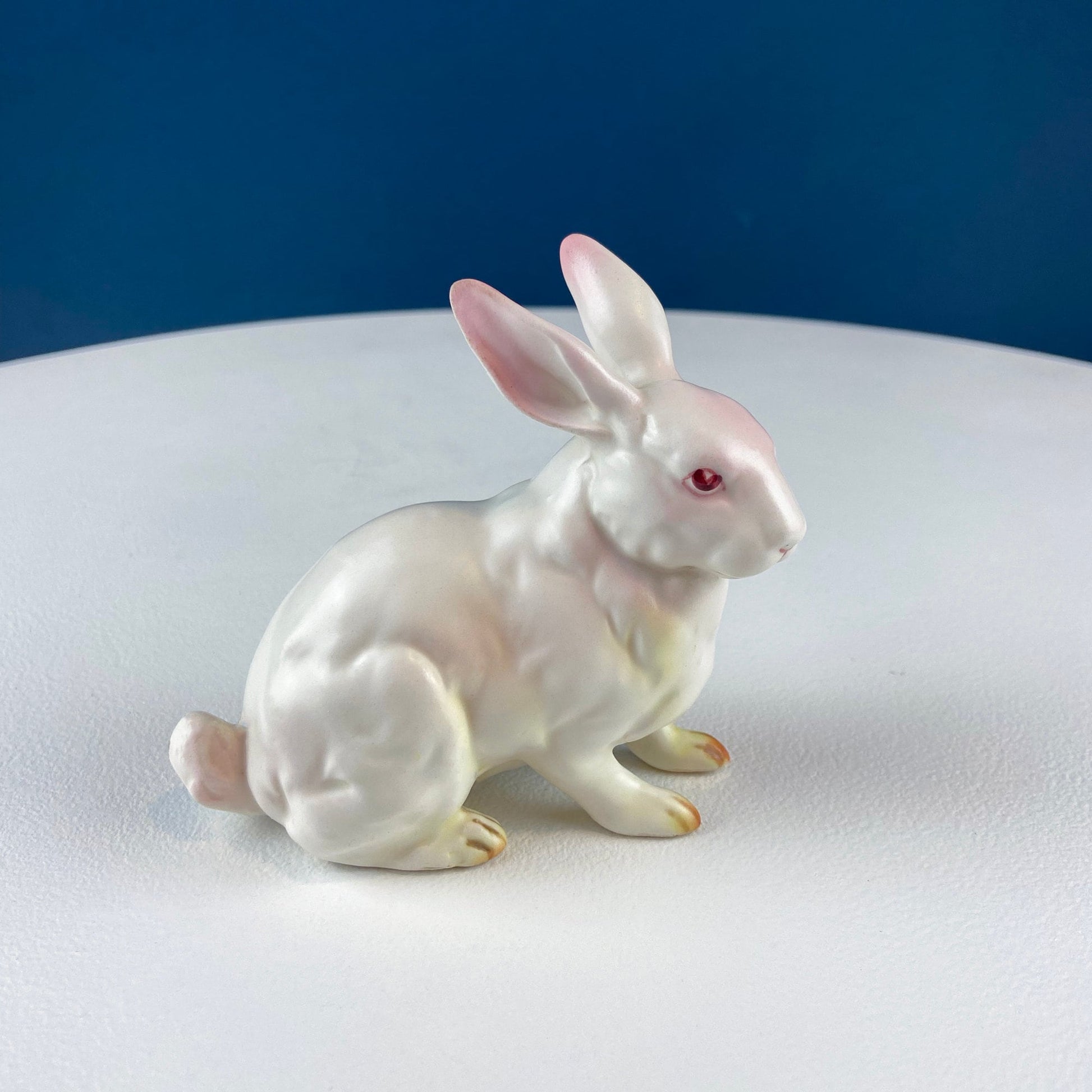 Vintage Lefton Bunny Figurine. Small Porcelain Sitting Rabbit. Hand-Painted Bunny. Easter/Spring Celebration. Collectible Table Decor. - Tampa Home & Garden Store