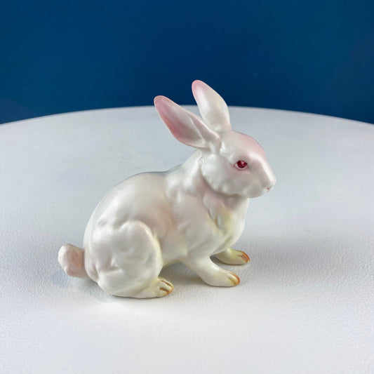 Vintage Lefton Bunny Figurine. Small Porcelain Sitting Rabbit. Hand-Painted Bunny. Easter/Spring Celebration. Collectible Table Decor. - Tampa Home & Garden Store
