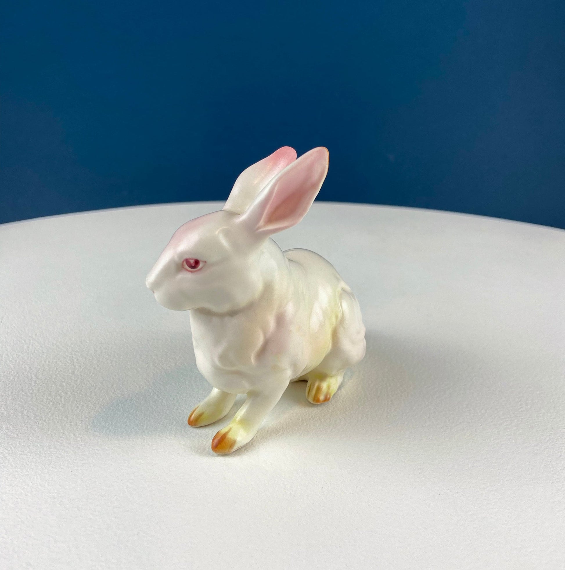 Vintage Lefton Bunny Figurine. Small Porcelain Sitting Rabbit. Hand-Painted Bunny. Easter/Spring Celebration. Collectible Table Decor. - Tampa Home & Garden Store