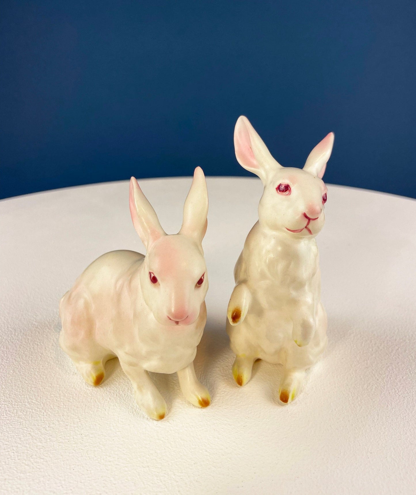 Vintage Lefton Bunny Figurine. Small Porcelain Sitting Rabbit. Hand-Painted Bunny. Easter/Spring Celebration. Collectible Table Decor. - Tampa Home & Garden Store