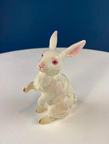 Vintage Lefton Bunny Figurine. Small Porcelain Sitting Rabbit. Hand-Painted Bunny. Easter/Spring Celebration. Collectible Table Decor. - Tampa Home & Garden Store