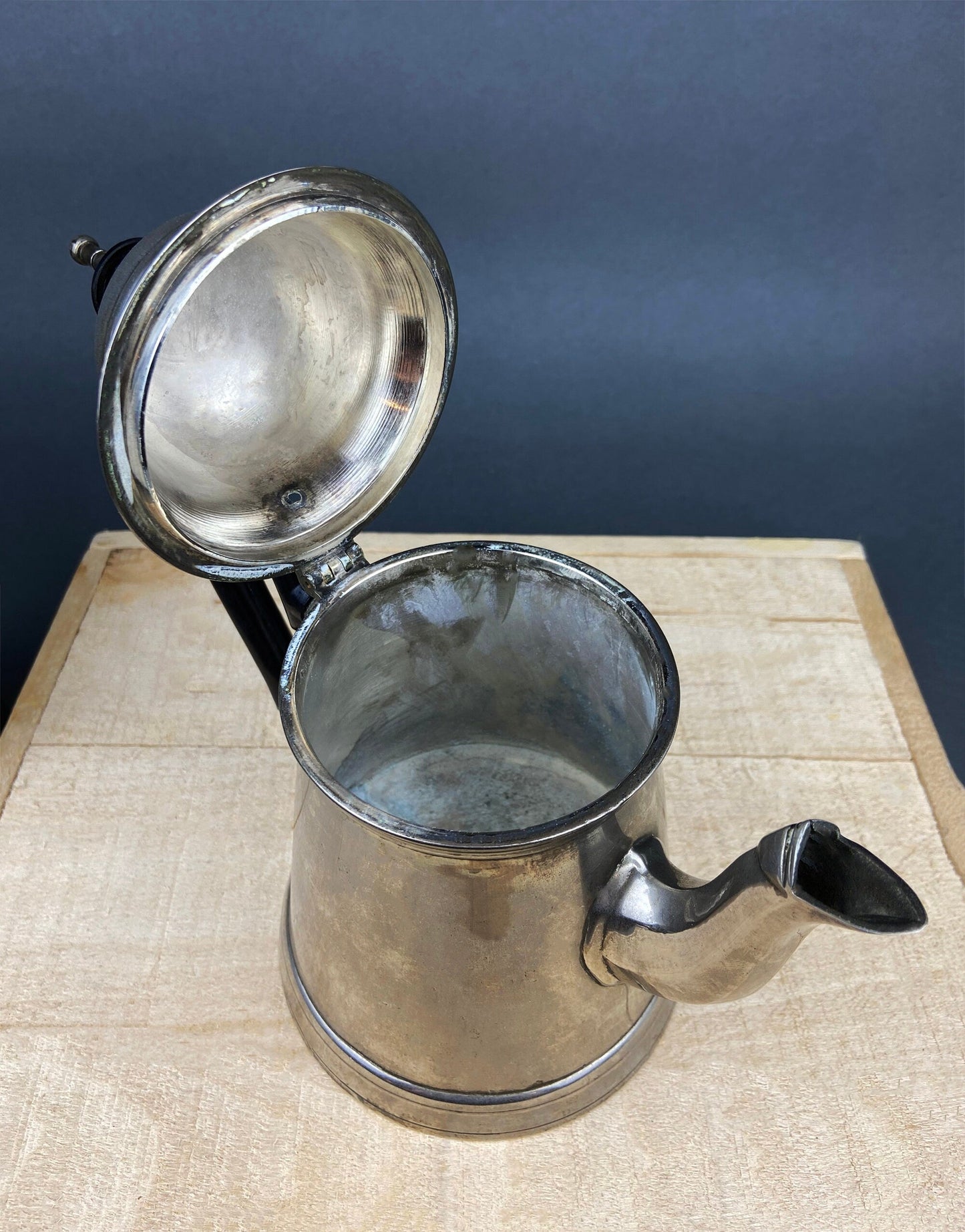 Vintage Metal Coffee Pot, Tea Pot with Creamer & Sugar Bowl with Black Handles. Marked WE B.P.M.S. - Tampa Home & Garden Store