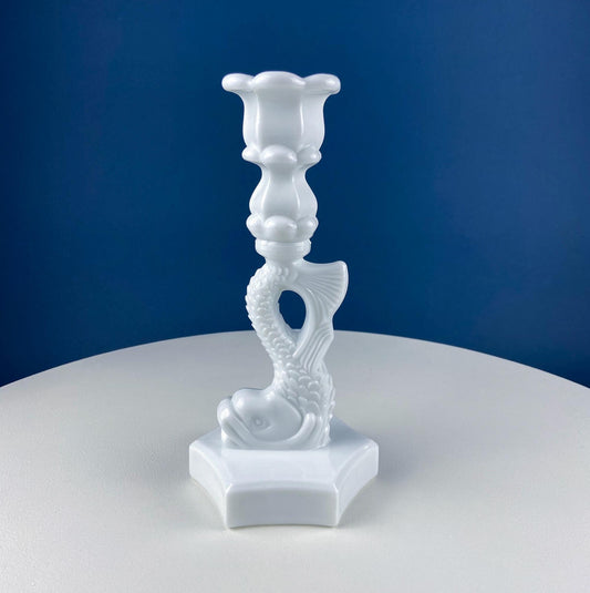 Vintage Milk Glass Dolphin Candle Holders. Set of 2 White Candle Sticks. Dining Room Decor. Gift for Him or Her. Interior Design Ideas. - Tampa Home & Garden Store