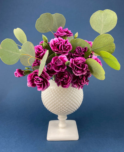 Vintage Milk Glass Vase.  Planter with Sailor Lace Rim Pattern and Ribbed Surface.  Vase by Atterbury Glass, Co. - Tampa Home & Garden Store