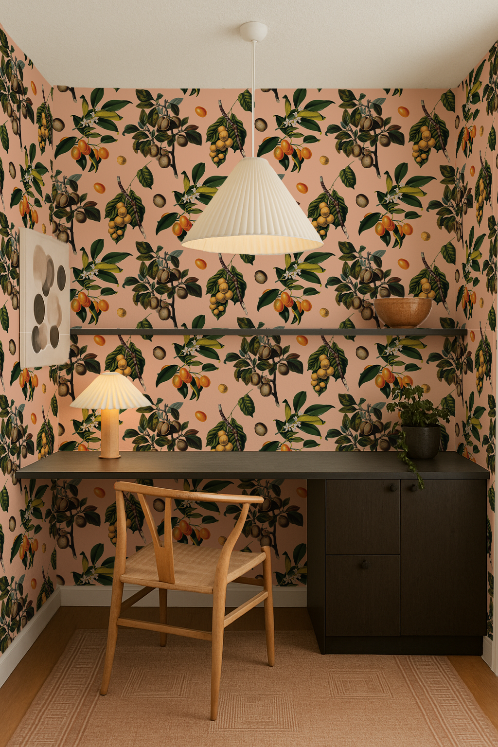 Vintage Orchard Wallpaper, peach - Tampa Home & Garden Store