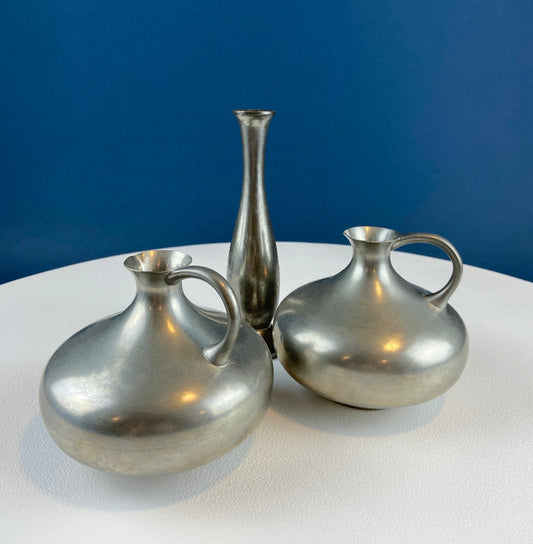 Vintage Pewter Collection of Small Vases. Set of Three. Collectible Royal Holland Pewter. Rustic Home Decor. Gift for Him or Her. - Tampa Home & Garden Store