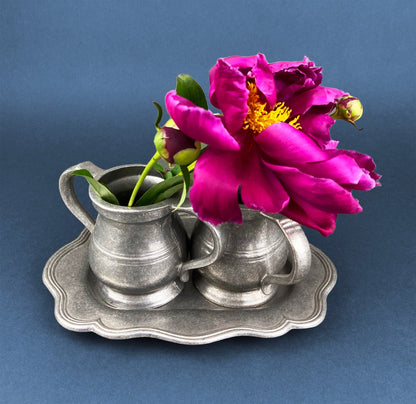 Vintage Pewter Creamer and Sugar Bowl. BWP USA. Collectible Pewter Set of Two. - Tampa Home & Garden Store