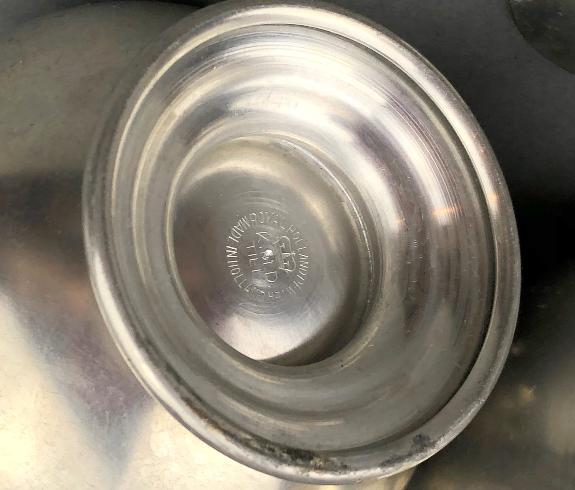 Vintage Pewter Tea Pot / Coffee Pot and Sugar Bowl with Lid, Wooden Handle and Knob.   Royal Holland Pewter. KMD, Tiel. Photo / Video Props. - Tampa Home & Garden Store