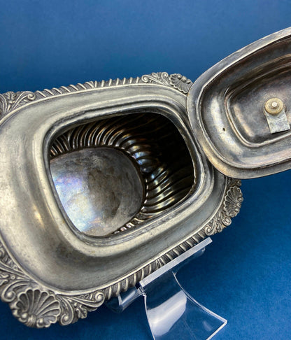 Vintage Pewter Teapot and Coffee Pot. Set of Two Beautifully Detailed Serving Pots. Fluted Body. Made in England. Pewter Collectors. - Tampa Home & Garden Store