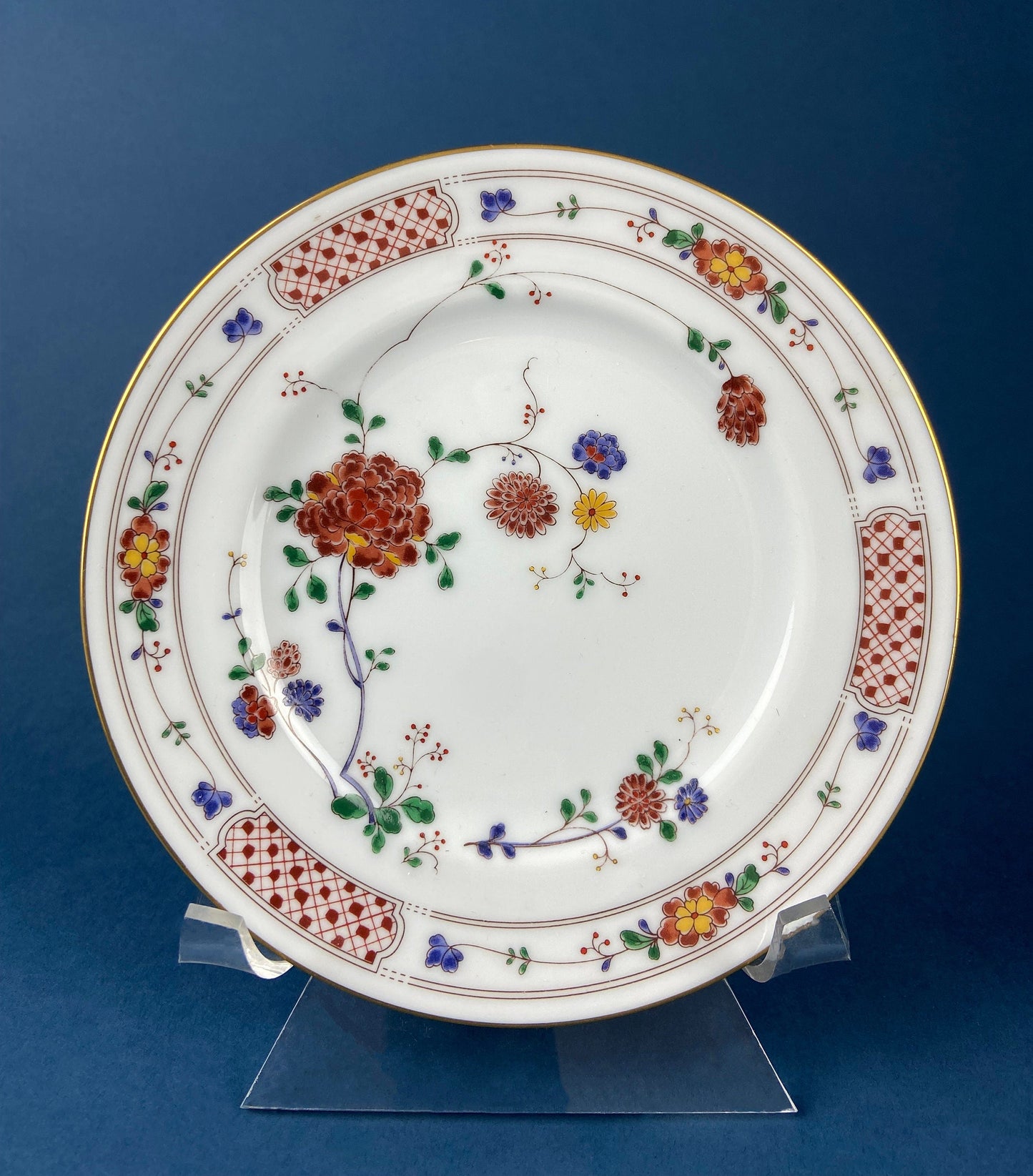 Vintage Porcelain Plates Trio, Dinner Set by Noritake Ireland. Asian Inspired Three Plates: Dinner, Salad, and Dessert. - Tampa Home & Garden Store