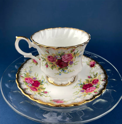 Vintage Queen Anne Bone China Porcelain Tea Cup and Saucer. Summer Days Design. Tea Party Hosting Essentials. Collectible Set. - Tampa Home & Garden Store