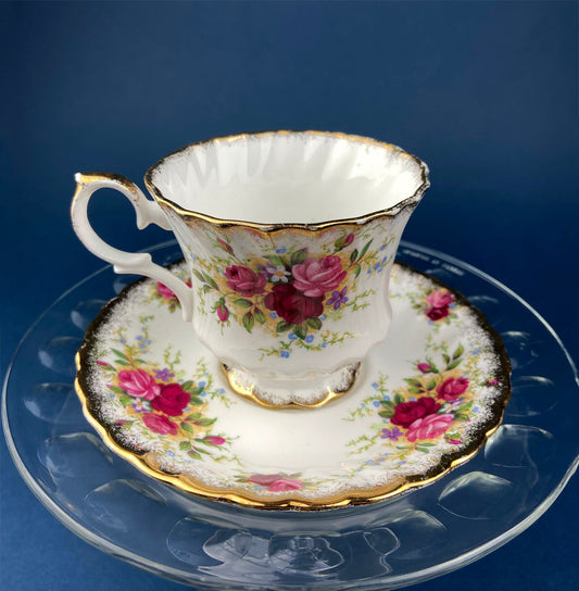 Vintage Queen Anne Bone China Porcelain Tea Cup and Saucer. Summer Days Design. Tea Party Hosting Essentials. Collectible Set. - Tampa Home & Garden Store