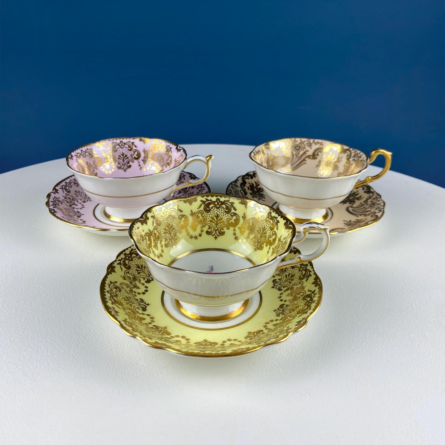 Vintage Royal Albert Brown & Gold Tea Coffee Cup and Saucer. All Over Flower Motif. Gold Leaf Border.  Buckingham Series. Hosting Essentials - Tampa Home & Garden Store