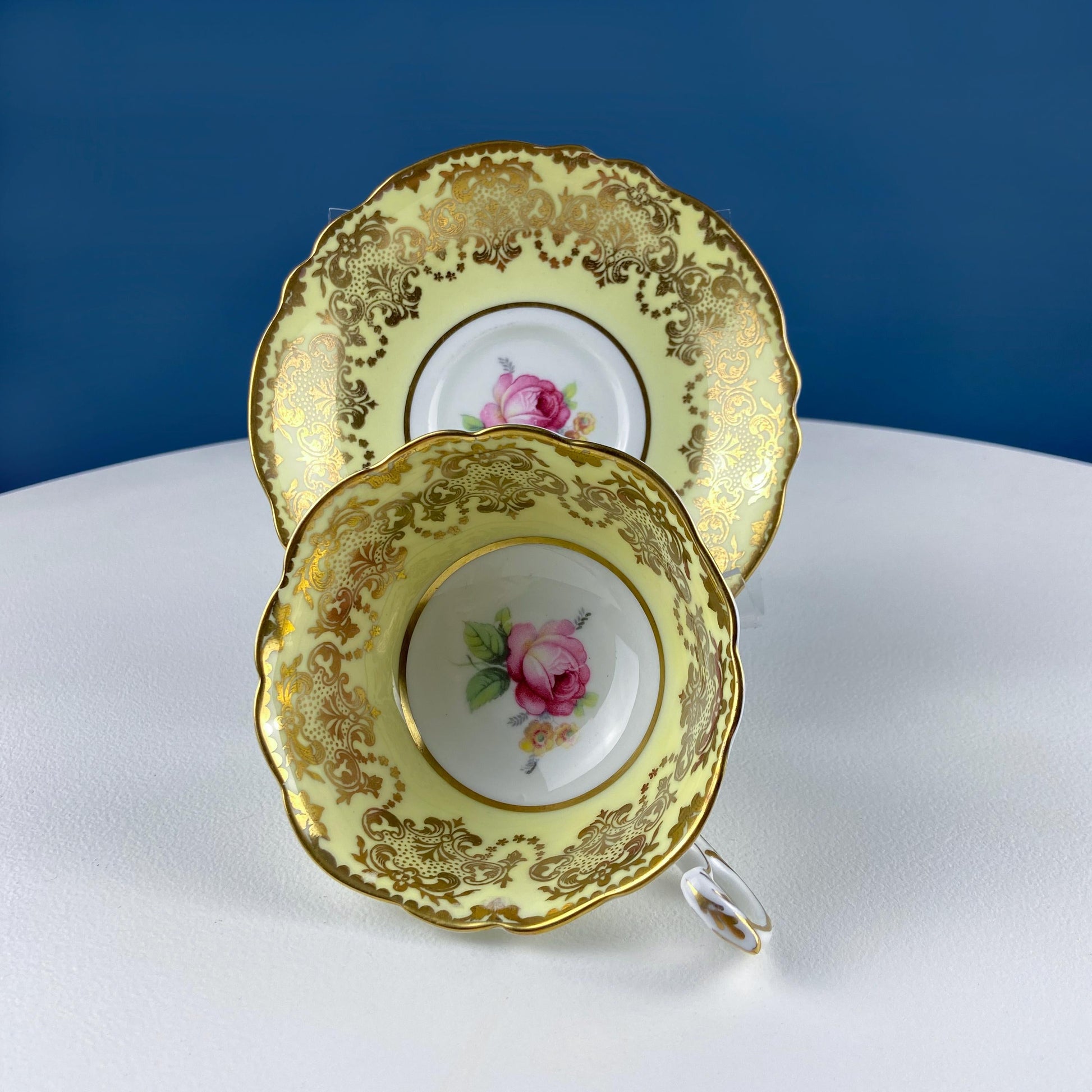 Vintage Royal Albert Brown & Gold Tea Coffee Cup and Saucer. All Over Flower Motif. Gold Leaf Border.  Buckingham Series. Hosting Essentials - Tampa Home & Garden Store