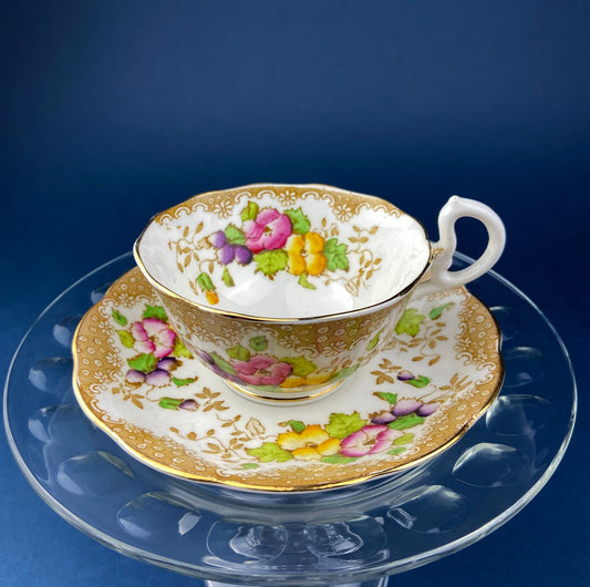 Vintage Royal Albert Porcelain Tea Cup and Saucer. Crown China. Flower Garlands Design. Tea Garden Party. Hosting Essentials. - Tampa Home & Garden Store