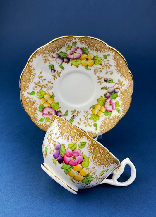 Vintage Royal Albert Porcelain Tea Cup and Saucer. Crown China. Flower Garlands Design. Tea Garden Party. Hosting Essentials. - Tampa Home & Garden Store