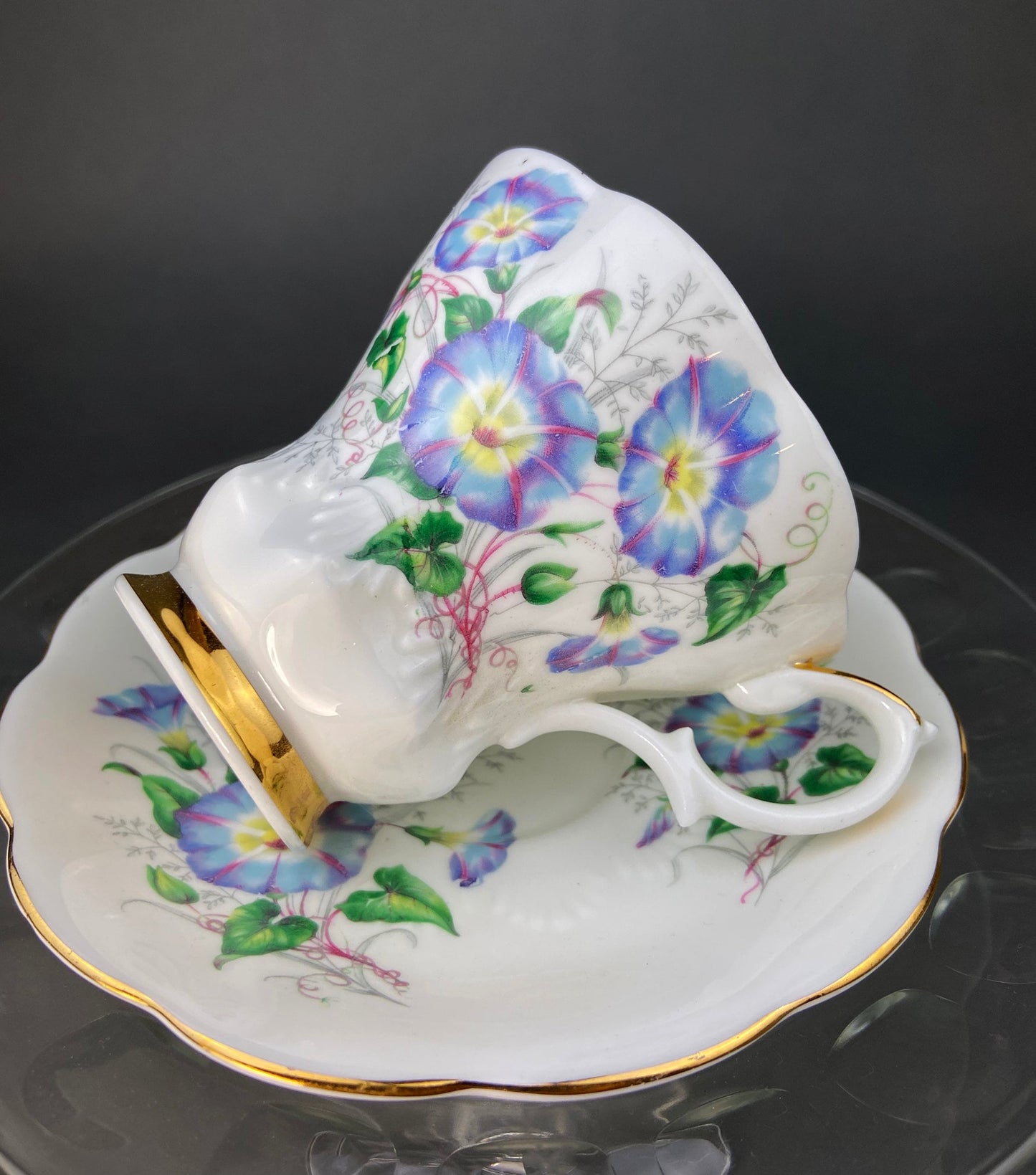 Vintage Royal Albert Tea Cup and Saucer: Bone China Morning Glory, Made in England - Tampa Home & Garden Store