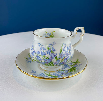 Vintage Royal Albert Teacup and Saucer: Blue Bell Sonnet Series - Tampa Home & Garden Store