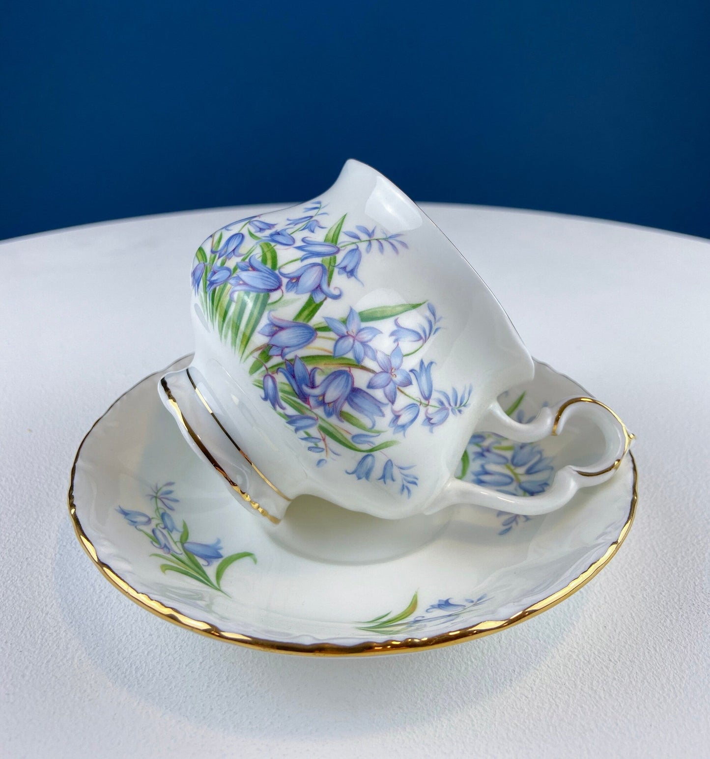 Vintage Royal Albert Teacup and Saucer: Blue Bell Sonnet Series - Tampa Home & Garden Store