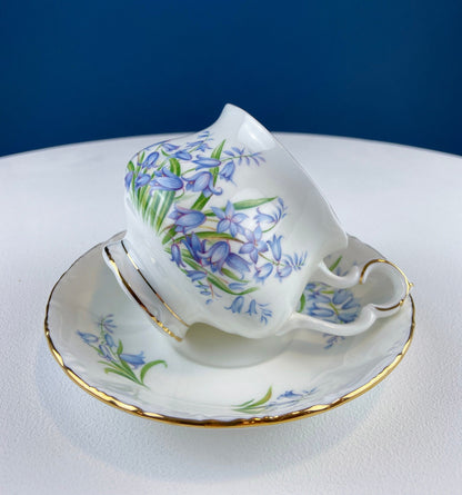 Vintage Royal Albert Teacup and Saucer: Blue Bell Sonnet Series - Tampa Home & Garden Store