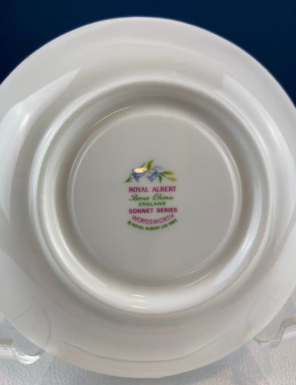 Vintage Royal Albert Teacup and Saucer: Blue Bell Sonnet Series - Tampa Home & Garden Store