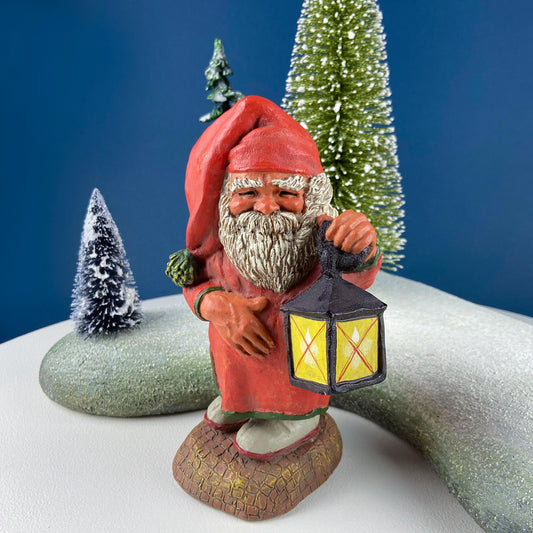 Vintage Santa, Sandman, Klaus Wickl with Lantern by Enesco. Hand Painted Figurine of Smiling Santa. Christmas Holiday Home or Retail Decor. - Tampa Home & Garden Store