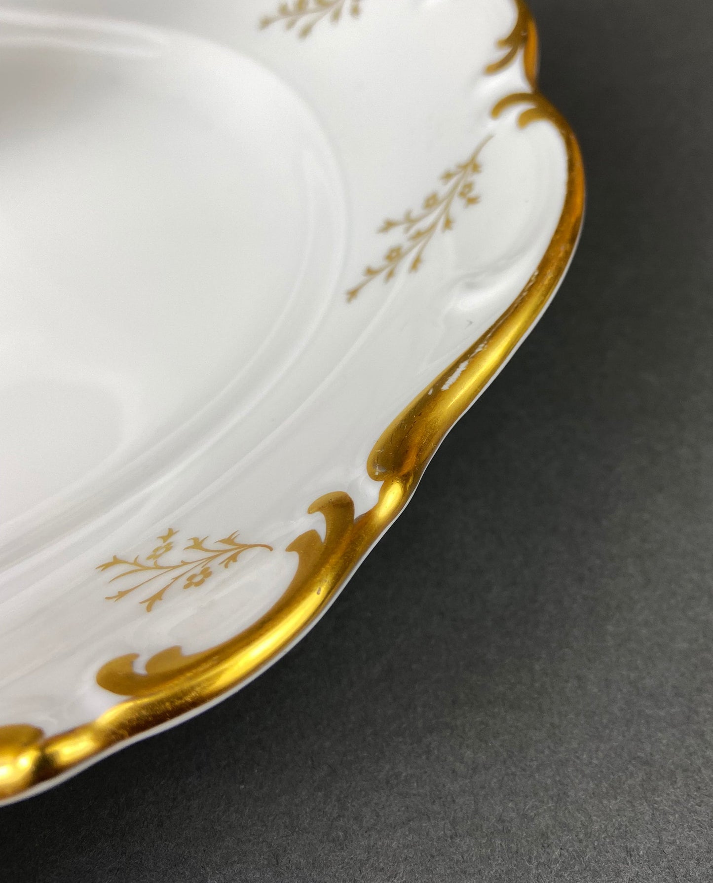 Vintage Serving Platter. Fine Porcelain Serving Dish by Schumann Arzberg, Germany.  White Tableware with Gold Rime and Detailing.. - Tampa Home & Garden Store