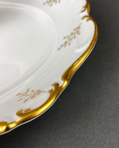 Vintage Serving Platter. Fine Porcelain Serving Dish by Schumann Arzberg, Germany.  White Tableware with Gold Rime and Detailing.. - Tampa Home & Garden Store