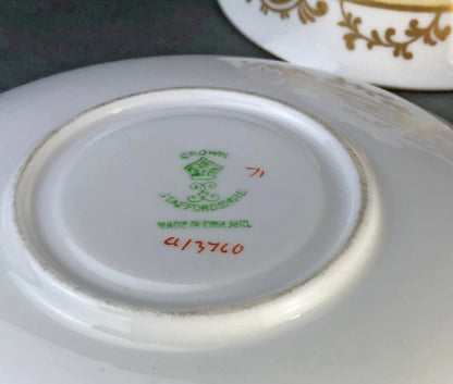 Vintage Staffordshire Tea Trio: Green, Gold, and Pink Porcelain Set - Tampa Home & Garden Store