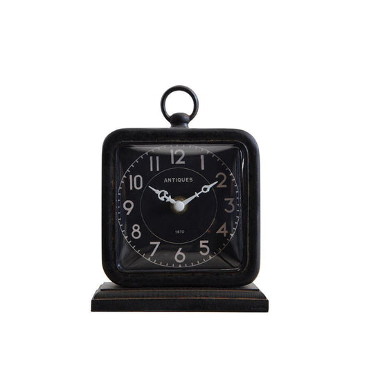 Vintage-Style Pewter Table Clock - Tampa Home & Garden Store