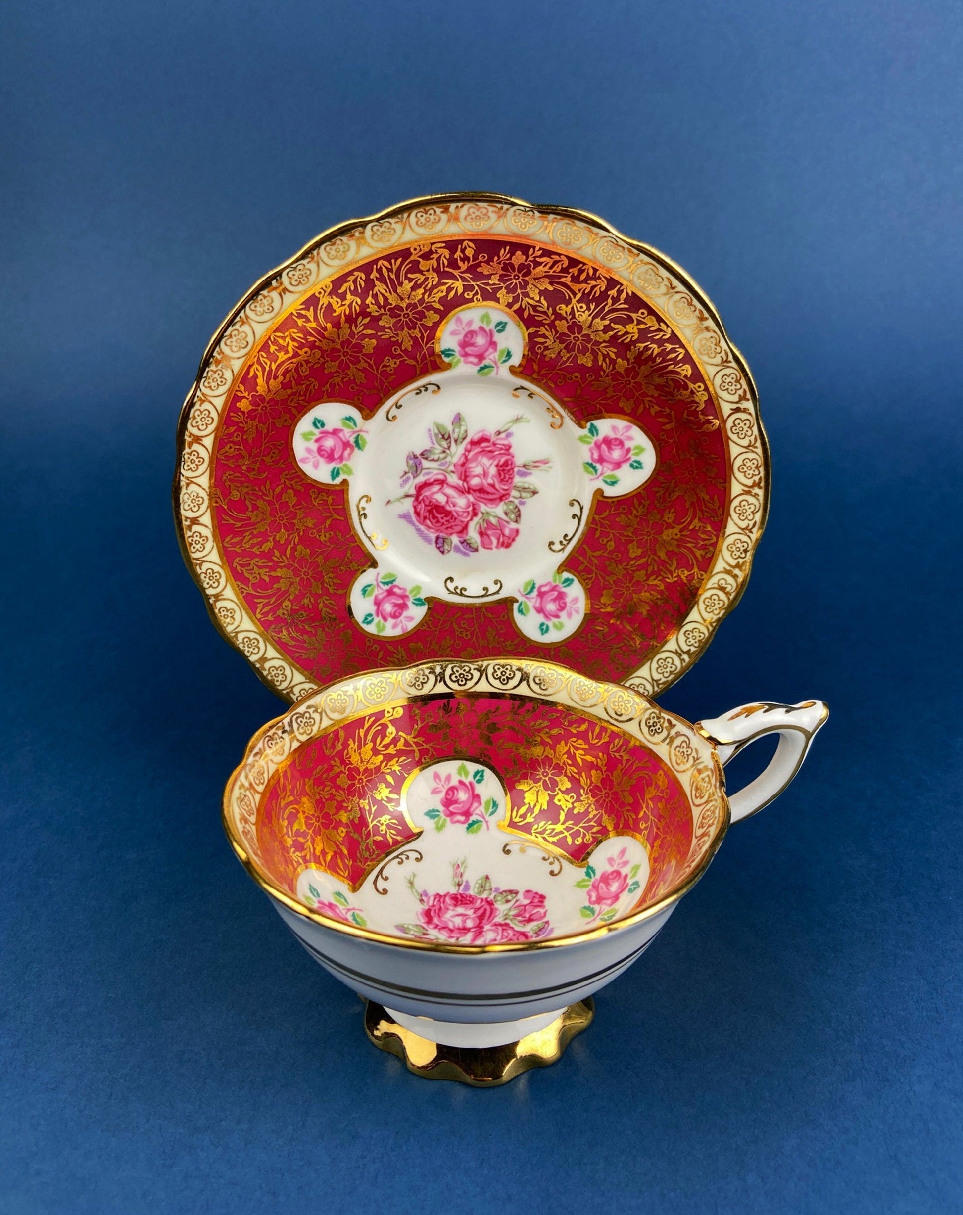 Vintage Tea/Coffee Cup and Saucer. Royal Stafford. Fine Bone China Made in England. - Tampa Home & Garden Store