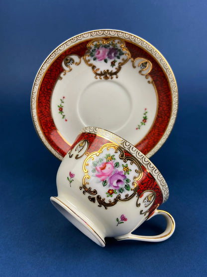 Vintage Teacup and Saucer. Hand Painted in Occupied Japan. Fine Bone China. - Tampa Home & Garden Store
