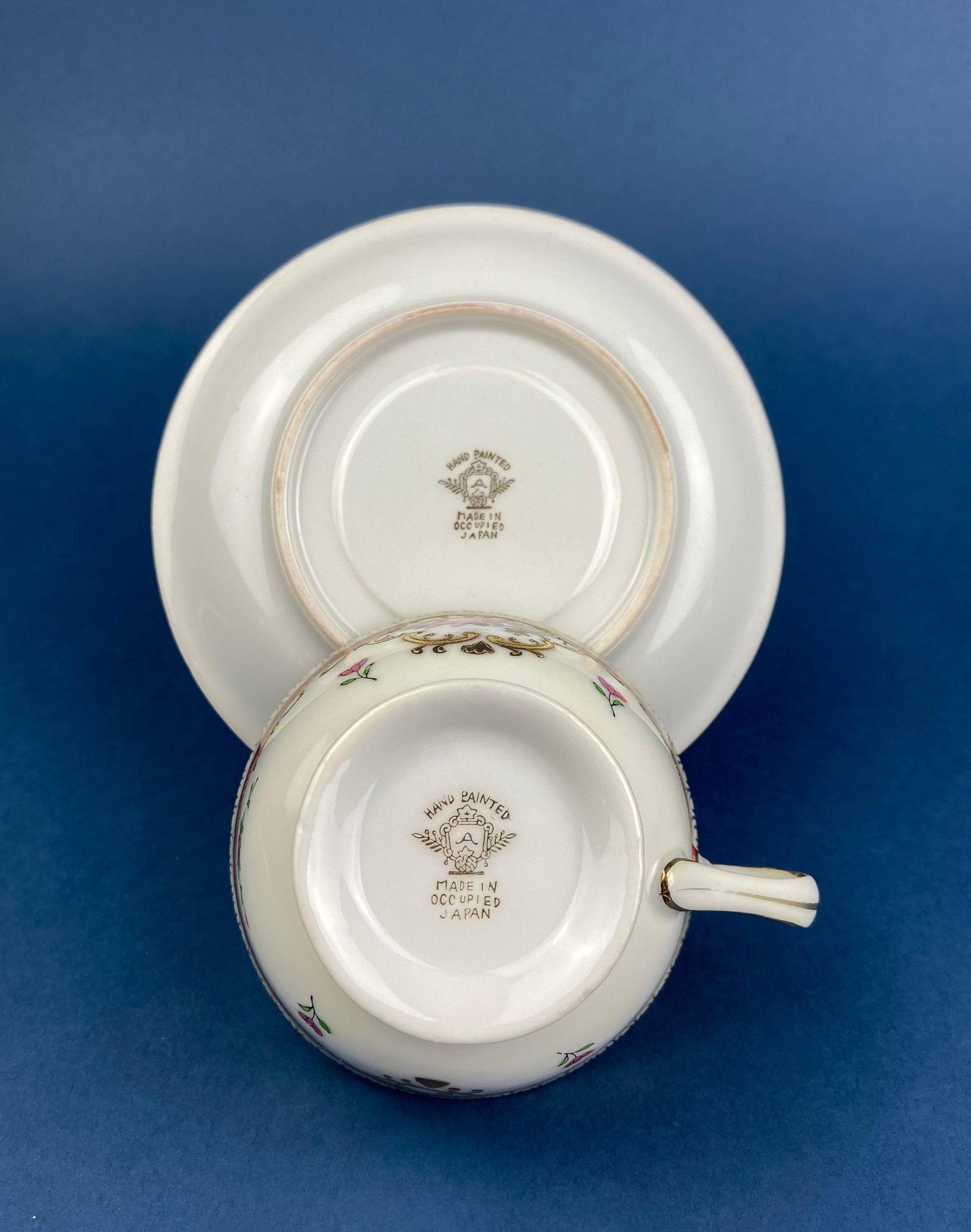 Vintage Teacup and Saucer. Hand Painted in Occupied Japan. Fine Bone China. - Tampa Home & Garden Store