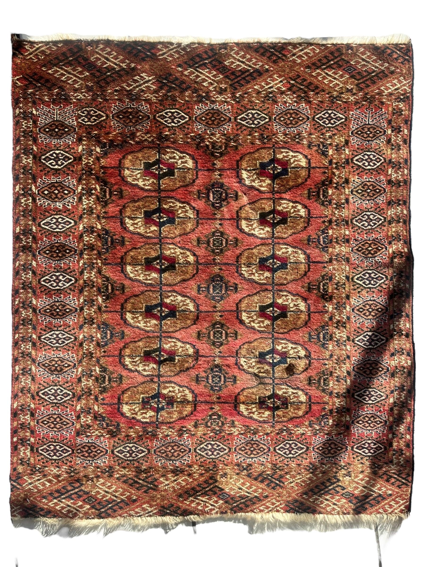 Vintage Tribal Turkoman Tekke Rug 3’4” x 4’ - Tampa Home & Garden Store