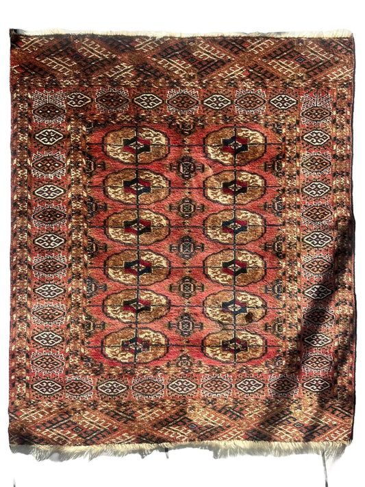 Vintage Tribal Turkoman Tekke Rug 3’4” x 4’ - Tampa Home & Garden Store