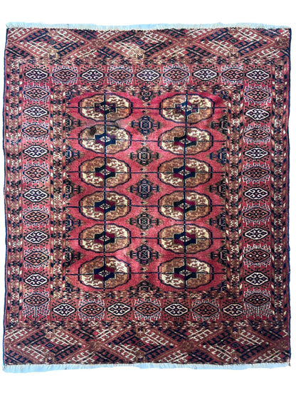 Vintage Tribal Turkoman Tekke Rug 3’4” x 4’ - Tampa Home & Garden Store