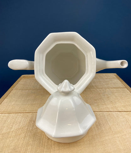 Vintage White Tea Pot and Sugar Bowl. Real English Ironstone by WM Adams and Sons. Micratex, England. - Tampa Home & Garden Store