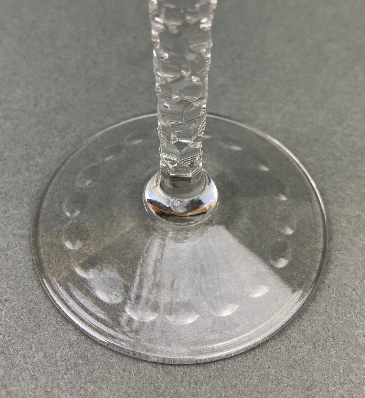 Vintage Wine/Water Goblets. Cut Crystal Tall Stemware.  Daisy Garland Motif.  Set of Ten Glasses - Tampa Home & Garden Store