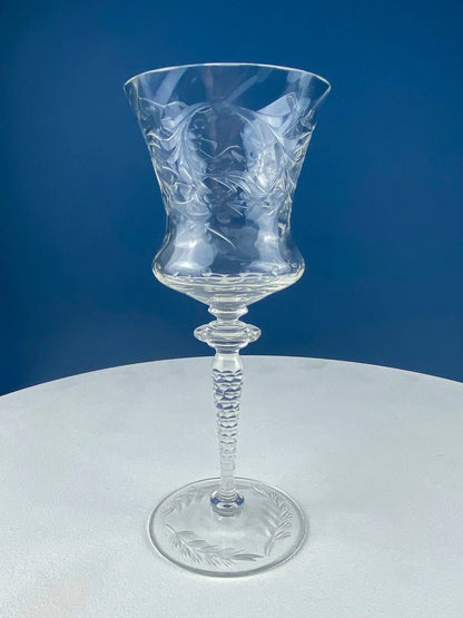 Newton Crystal Goblets stemware with swirl pattern on bowl in clear crystal on Tampa Home & Garden Store