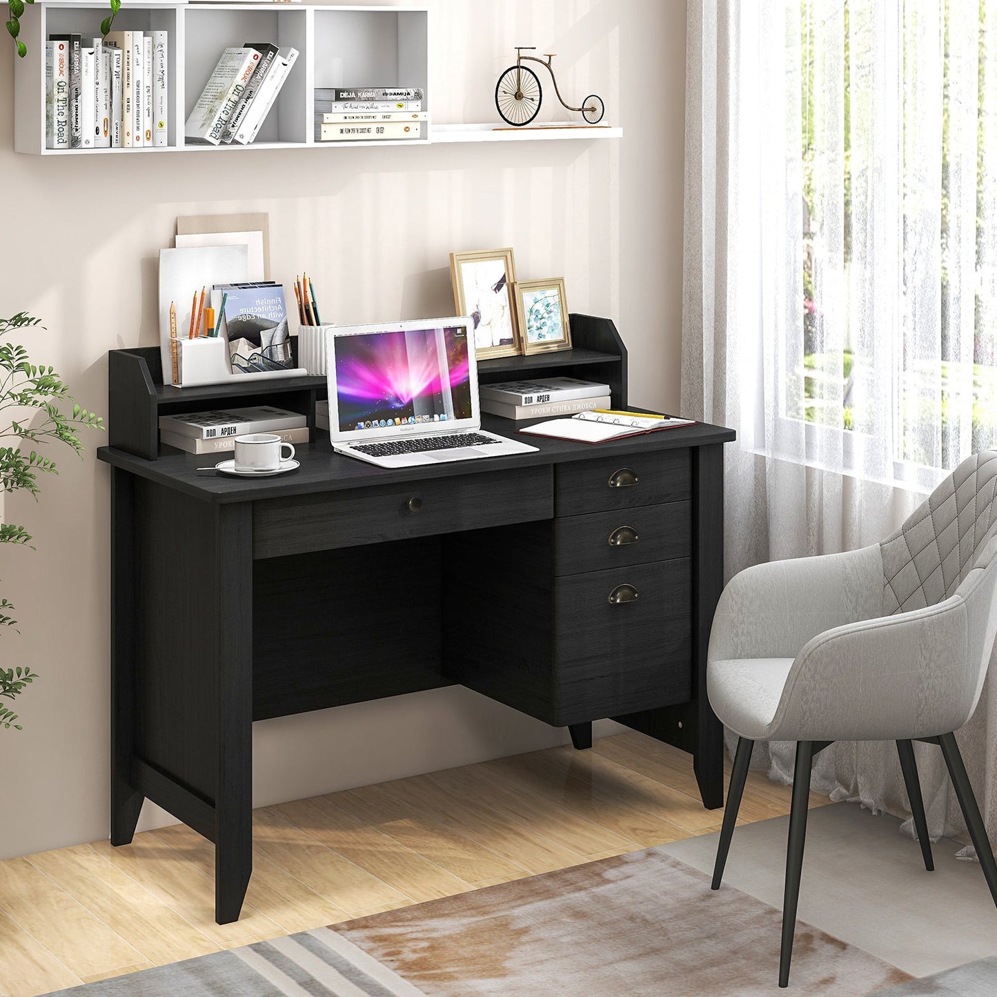 Computer Desk PC Laptop and Writing Table Workstation -Black