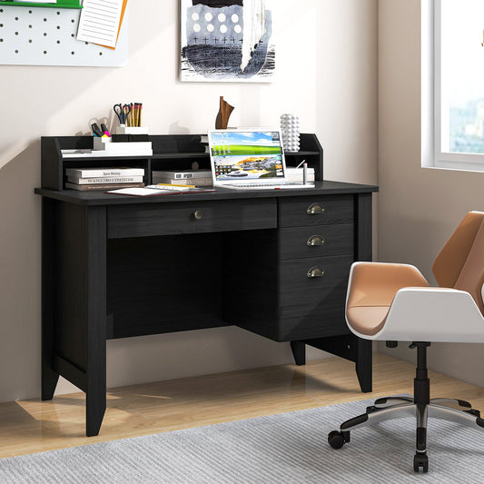 Computer Desk PC Laptop and Writing Table Workstation -Black - Tampa Home & Garden Store