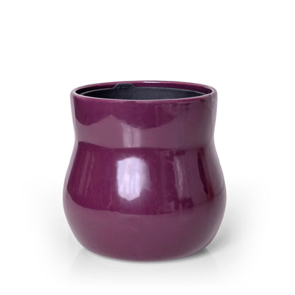 Ceramic plant pot violet purple with rubber liner for indoor use on Tampa Home & Garden Store
