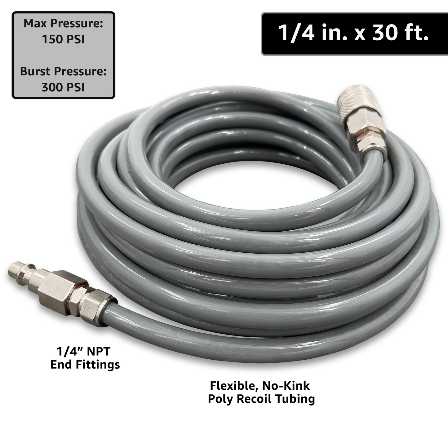 ViperFlow Poly Air Hose Kit - 1/4" x 30 ft. - Tampa Home & Garden Store