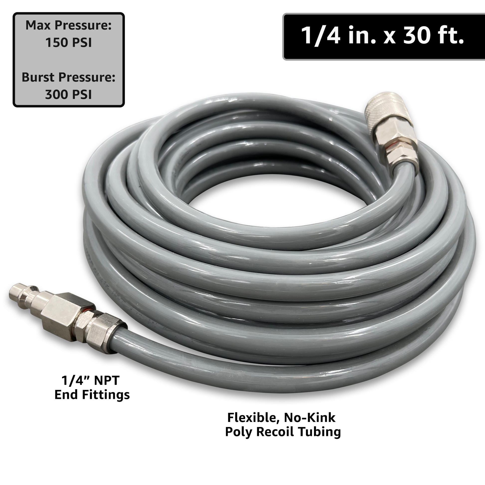 ViperFlow Poly Air Hose Kit - 1/4" x 30 ft. - Tampa Home & Garden Store