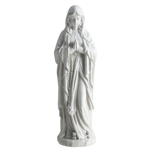 Virgin Mary statue 29.5in tall, white resin garden sculpture DirectDeals on Tampa Home & Garden Store
